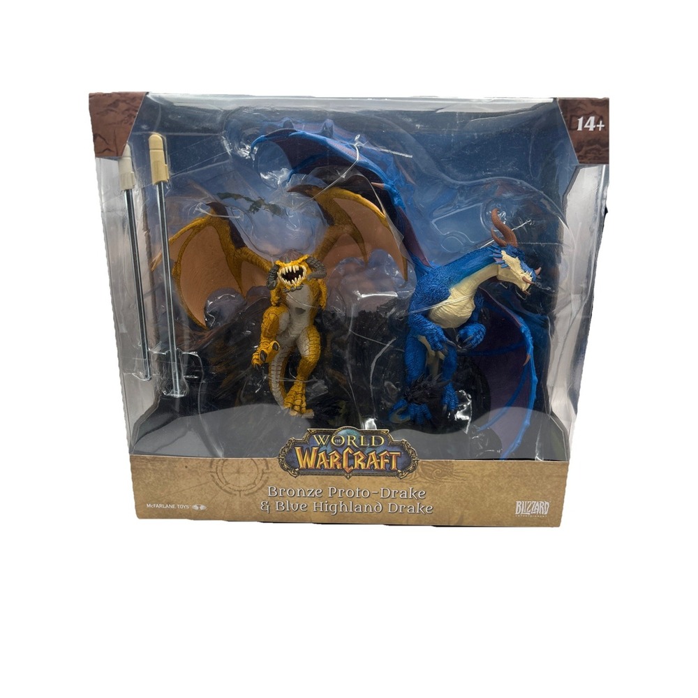 WORLD OF WARCRAFT Bronze Proto-Drake and Blue Highland Drake 2pk 112 Scale Po...